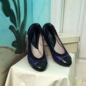 Ballerina Purple & Black Slip Ons by ALL BLACK